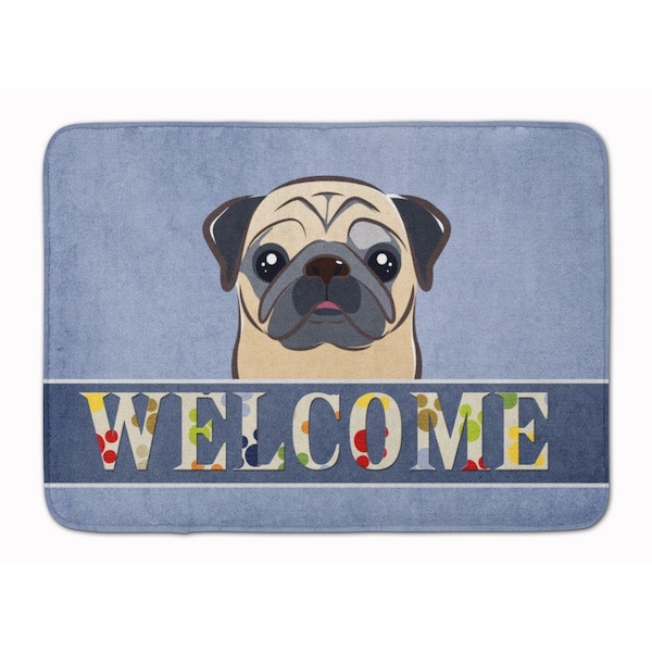Carolines Treasures Fawn Pug Welcome Machine Washable Memory Foam Mat BB1448RUG - main